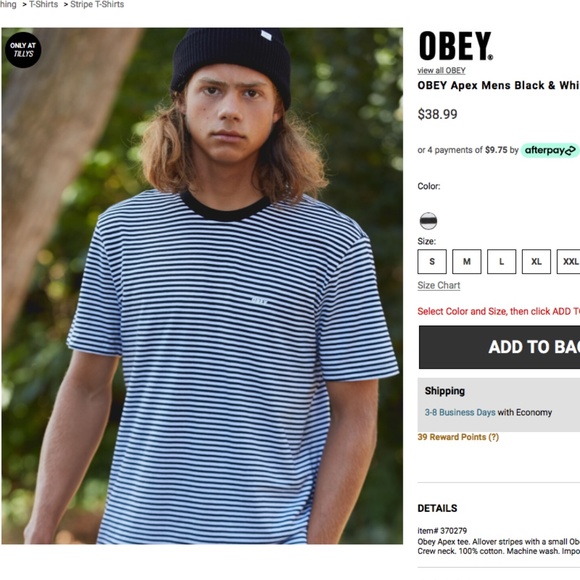 OBEY- Apex Striped Crew Sk8R Shirt (NWT) - Picture 14 of 15